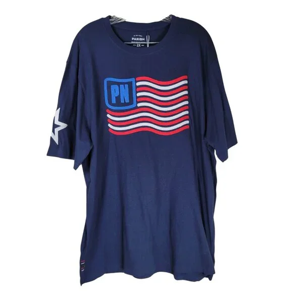 Parish Nation Embroidered Flag Short Sleeve T-Shirt Size 2X - Picture 2 of 11